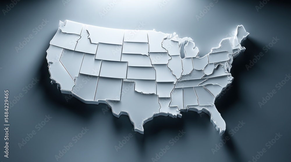 Aufkleber insightful visualization of the united states with an automated regional prosperity predictor icon c