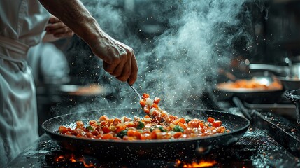 Culinary Innovation in Professional Kitchens A Close-Up of Gastronomy Action