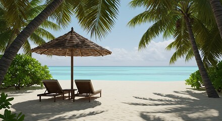 Tropical Tranquility: A 3D Paradise