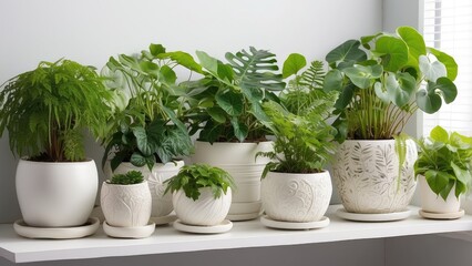 Obraz premium Indoor Green Plants Collection – Lush Houseplants for Fresh Home Décor