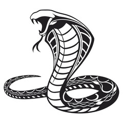 Fototapeta premium a-silhouette-vector-of-a-cobra-posed-in-an-attack-.eps