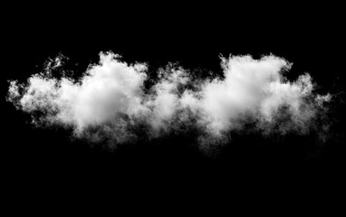 Obraz premium White Cloud Cluster on Black Background High-Resolution Image, Fluffy Texture, Nature Concept, Smoke Effect cloud texture, smoke effect
