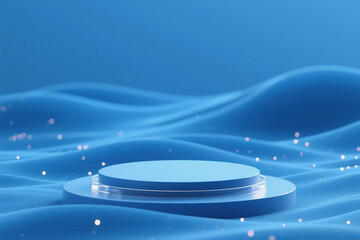 blue podium display product