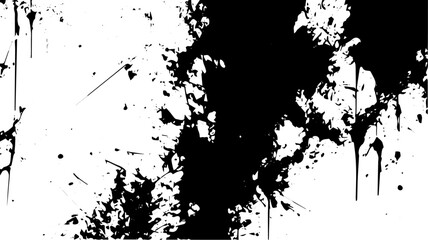 Black and White Ink Splatter Texture Background for Grunge and Artistic Designs