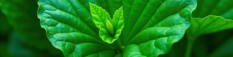 Fresh tobacco leaves, rich emerald color, prominent venation , crop, healthy