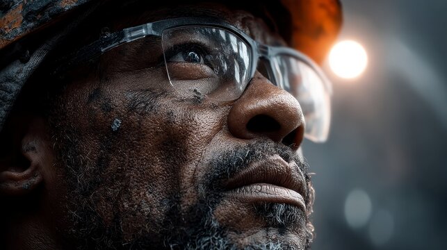 Labor Day  Close up Portrait of a Hardworking Construction Worker