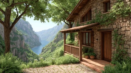 Luxurious Stone Villa  Breathtaking Mountain Lake View  Scenic Landscape