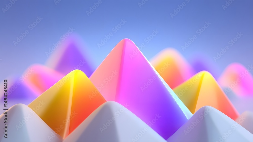 Poster tech-inspired background with 3d abstract colorful cubes