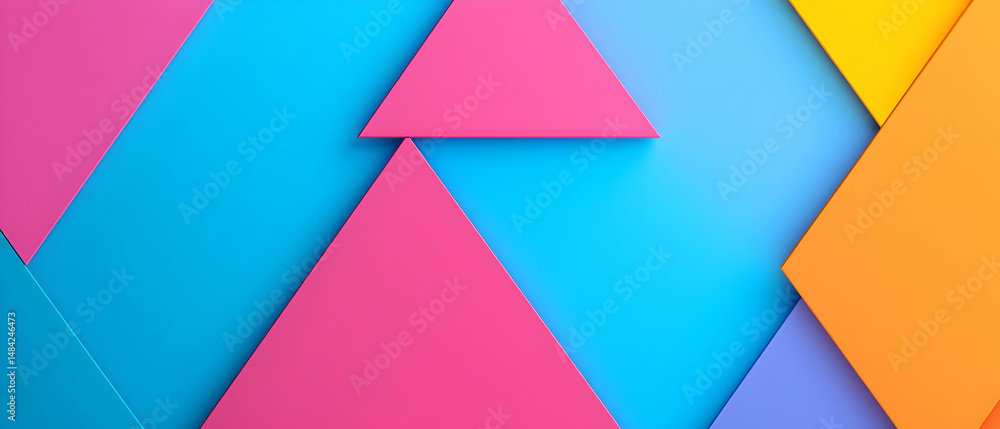 Aufkleber abstract geometric design using triangles with bright colors