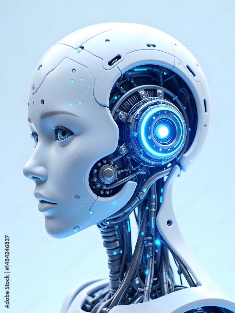 Canvas Prints network robot artificial intelligence future technology digital intelligence illustration