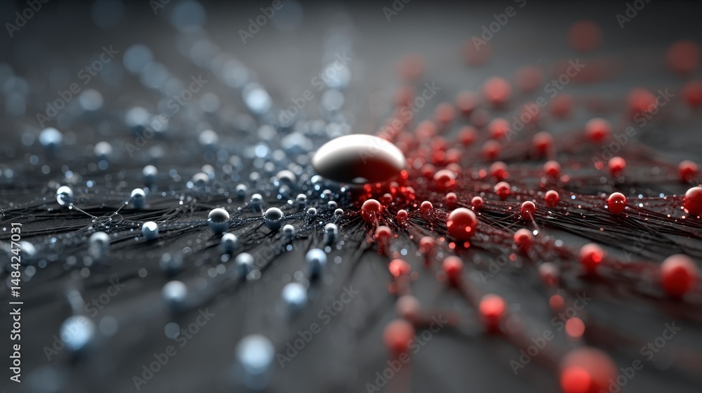Aufkleber abstract ai network glowing dots connections technology data digital neural inno