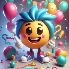 funny clown with balloons