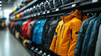 Obraz premium Winter outerwear selection on store shelves
