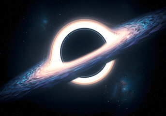 Stunning Low-Poly Accretion Disk of a Black Hole in Space: A Digital Artwork