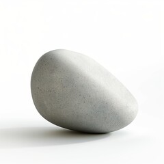 Smooth Stone Texture Abstract Object on White Background