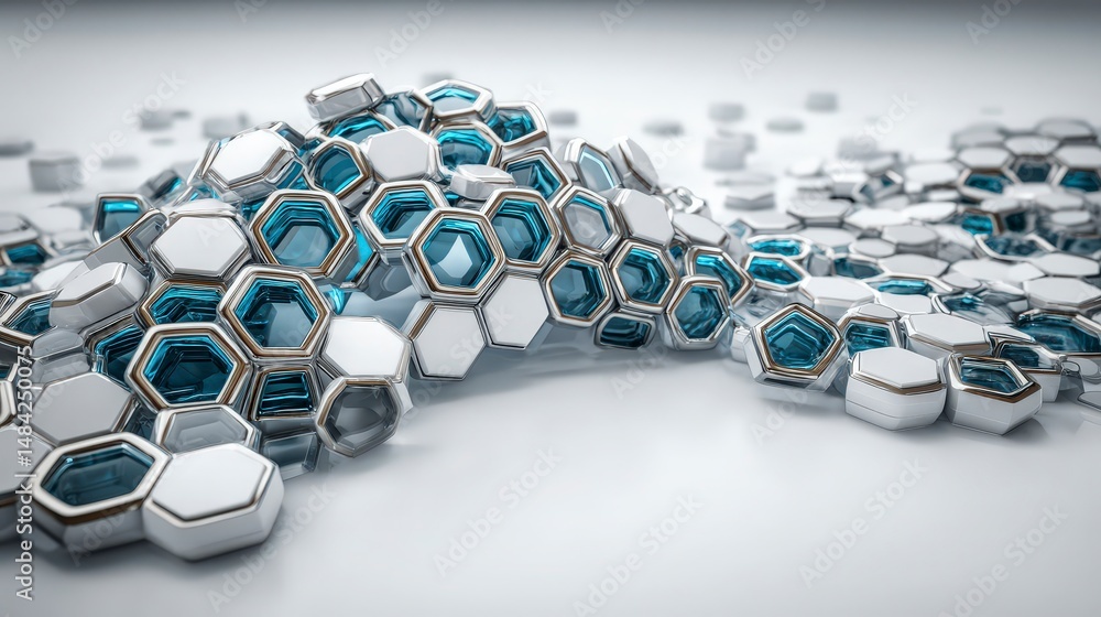 Poster futuristic abstract hexagon pattern tech energy innovation design