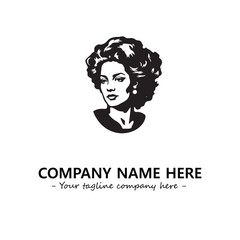 Head of queen logo company design vector illustration