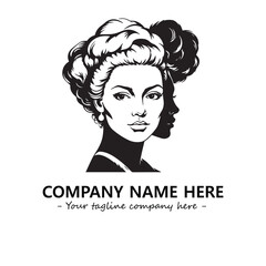 Head of queen logo company design vector illustration