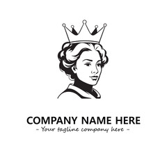 Head of queen logo company design vector illustration