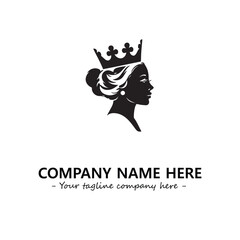 Head of queen logo company design vector illustration