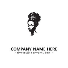 Head of queen logo company design vector illustration