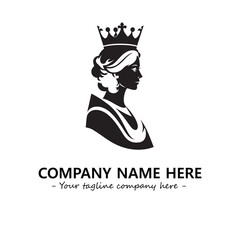 Head of queen logo company design vector illustration