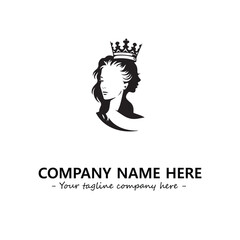 Head of queen logo company design vector illustration