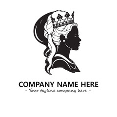 Head of queen logo company design vector illustration