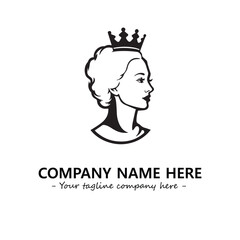 Head of queen logo company design vector illustration