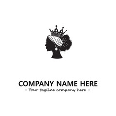 Head of queen logo company design vector illustration