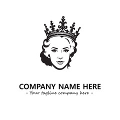 Head of queen logo company design vector illustration