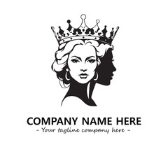Head of queen logo company design vector illustration
