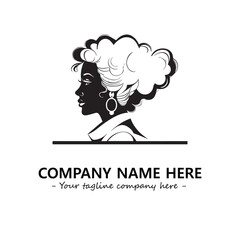 Head of queen logo company design vector illustration