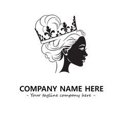Head of queen logo company design vector illustration