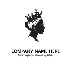 Head of queen logo company design vector illustration