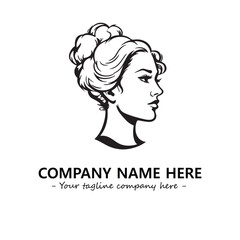 Head of queen logo company design vector illustration