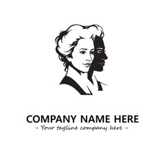 Head of queen logo company design vector illustration