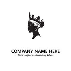 Head of queen logo company design vector illustration