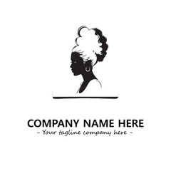 Head of queen logo company design vector illustration