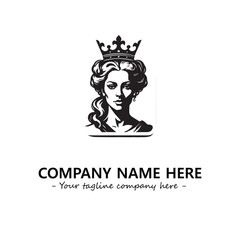 Head of queen logo company design vector illustration