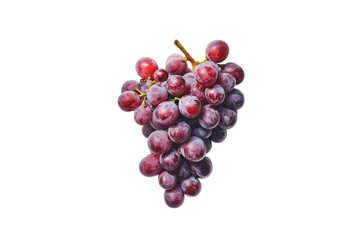 Fototapeta premium A bunch of juicy red grapes on a white or transparent background.