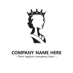 Head of queen logo company design vector illustration