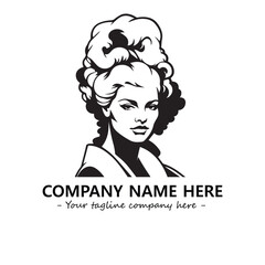 Head of queen logo company design vector illustration