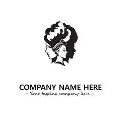 Head of queen logo company design vector illustration