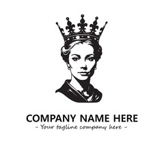Head of queen logo company design vector illustration