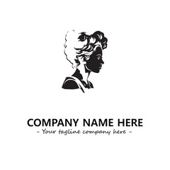 Head of queen logo company design vector illustration