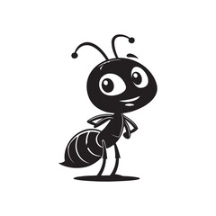 ant silhouette black illustration
