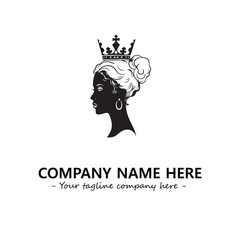Head of queen logo company design vector illustration