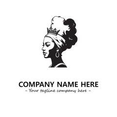 Head of queen logo company design vector illustration