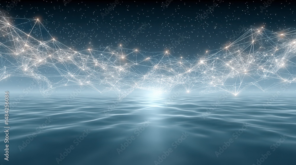 Poster global network connection ai digital world futuristic technology abstract concept